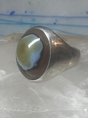 Agate Ring Wm Wheeler Ring band sterling silver size 9.50 women men