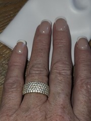Swarovski Crystal Pave Ring – 925 Yellow Gold Over Silver- Size 6