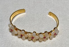 AUTHENTIC SWOBODA CUFF BRACELET ~ GENUINE MOONSTONE, RUBY ~ BEAUTIFUL!