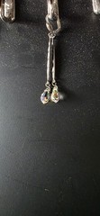 Vintage Crystal Silver Drop Earrings from Germany