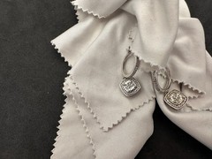 3.51g Vintage Sterling Silver 925 Pattern Dangle Earrings Sparkling M