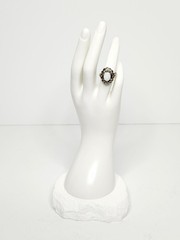 Vintage 14KHGE Gold Plated Ring with White Opal Gemstone – Cracked Stone, READ