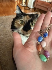 Vintage Link Bracelet Multicolor Stones Prong Set Open Back Small