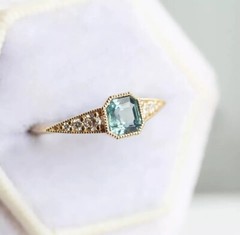 Art Deco Style 2Ct Emerald Cut Lab Created Diamond Engagement 14K Gold FN Ring