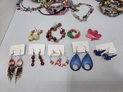 67pc Maximalist Jewelry Bundle Eclectic Mixed Media, Rainbow Beads, Summer Pride