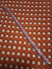 Vintage 925 Silver Gold Vermeil Pink Sapphire Tennis Bracelet 8″