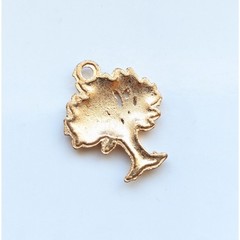Vintage Bright Gold Tone Tree Of Life Nature Birch Mini Pendant Bracelet Charm