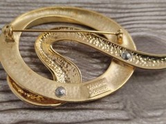 Vintage Brooch Gold Abstract Signed Casual Corner