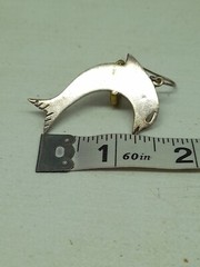 Vintage Taxco Sterling Silver 925 TB-110 Mexico Dolphin Drop Earrings
