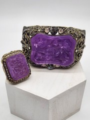 Retired Vintage Heidi Daus Dynasty Bangle Bracelet and Ring Set