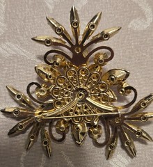 Judy Lee Pink Rhinestone Brooch Signed Vintage