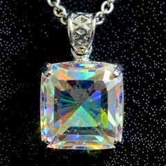 Mystic Topaz Pendant: Iridescent Rainbow Gemstone, Spiritual Healing Necklace