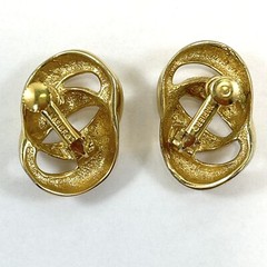 Vintage Napier Hinged Screw Back Earrings Gold Tone Double Loop Links Adjustable
