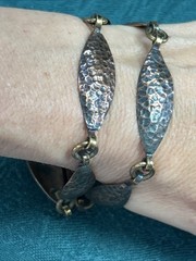 Vintage Maya Mexico Men Or Women’s Hammered Copper Bracelet 8.5”large Wrist 30 g
