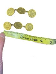 MaryBee Jewelry Vintage Feux Coin Earrings Currency Jewelry Gold Tone