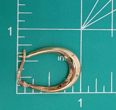 VTG 925 Oval Hoop Earrings 1in Drop Gold Vermeil on Sterling Silver 2.5g Estate