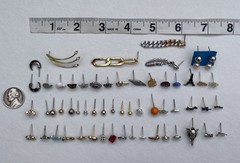 SINGLE Pierced Stud Earring Lot Craft Jewelry Art Metal Glass Acrylic 60 Earring
