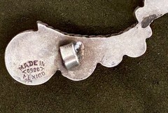 RARE VINTAGE MODERNIST BROOCH Solid Marked MEXICO (0900) Pre 1920. 2 1/2” Long