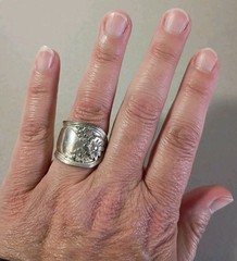 Vintage 1910 Daisy New Daisy Flower Silver Spoon Ring Size 8 International Silve