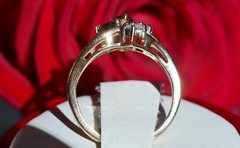 14k yellow gold size 4 ring 0.42ct natural, treated sapphire diamond 2.50g N363K