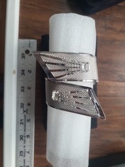 VTG Vargas Shooting Star Mesh Clamper Bracelet Earrings Set Silver Rhinestone
