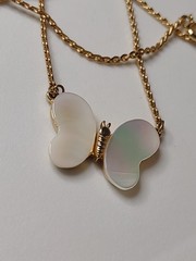 14.5 Inch Vintage Mother Of Pearl Butterfly Necklace