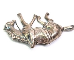 Sterling Silver Horse Brooch Large Bucking Bronco Western Rodeo Equestrian 3-1/8