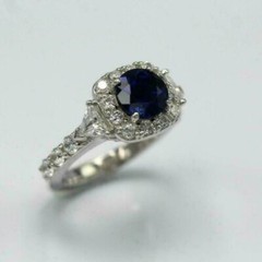 2Ct Round Cut Sapphire Lab Created Diamond Engagement & Wedding 925 Silver Ring