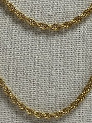 Vintage 1/20 14K Gold Filled Rope Chain Necklace 37-1/2” Long Flapper Opera 9g