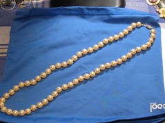 Vintage Knotted Pearl Single Strand 18” Necklace Sterling Silver Clasp