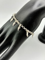 Vintage Italian Fine Sterling Silver Darling Seahorse Charm Chain Bracelet