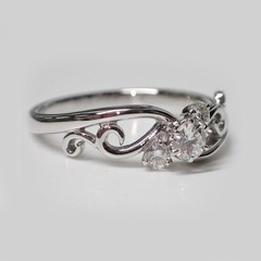 Art Deco Style Round Cut Lab Created Diamond 14K White Gold FN Engagement Ring