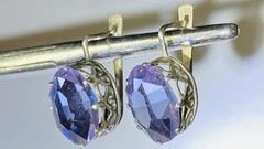 Earrings Silver 875 USSR vintage star Women’s jewelry, gifts, 339