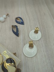 Vtg 80’s-90’s Big Enamel Earrings Geometric Retro Lot
