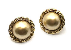 Vintage 80s Clip-On Earrings Carol lee Clip Ons faux pearl