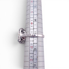 925 Sterling Silver Emerald Cut Almandine Garnet Halo Ring CZ Fancy Gallery Sz 9