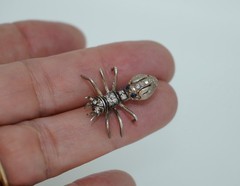 18K & Sterling Diamond and Sapphire Ant Pin