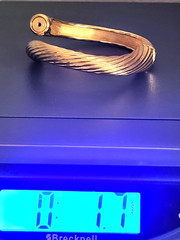 90s Joan Rivers Classic Interchangeable Cap Gold Tone TwistedRope Clamp Bracelet