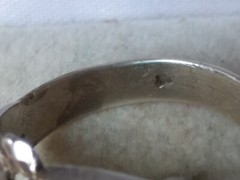 RARE Elegant Nephritis stone RING SILVER ANTIQUE size 12 Jewelry