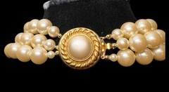 Vintage Signed CAROL LEE Faux Pearl Multistrand Necklace 18”