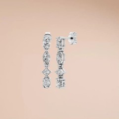 1.31 CTW Multi Shape Lab Grown Diamond Dangle Drop Earrings
