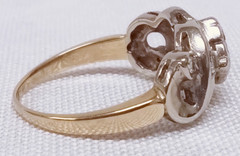 14k White & Yellow Gold Floral Diamond – Size 5.25 – 3.0g