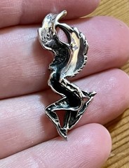 Vintage Goddess Angel Nymph Fairy Pendant Sterling Silver Beautiful