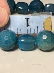 NATURAL BLUE ROUND FACETED MINERAL STONE BEADS NECKLACE AGATE BEADED HSN 314g
