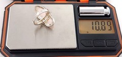 Vintage Sterling Silver Pink Rose Quartz Blue Topaz Statement Ring Size 7.5