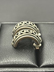 Vintage Sterling Silver Half Hoop Heart Earrings 6 Grams G22