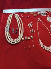 Vintage Rhinestone Jewelry & Aurora Borealis Crystal Jewelry Lot