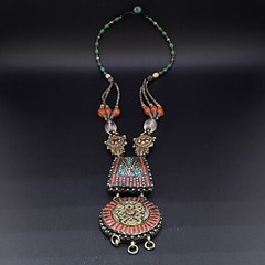 Old Traditional Vintage Piece Of Tibetan Tradition Amazing Ethnic Art Necklace