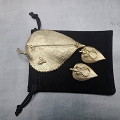 Vintage mid-century BSK leaf demi-parure matching set