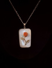 Les Bernard necklace 1/20 12k gold Fill!With Mother Of Pearl! Vintage Necklace!